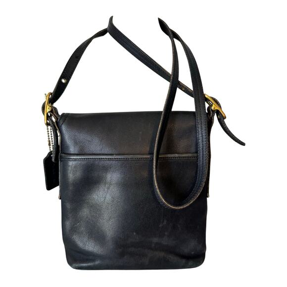 Coach Vintage Legacy Purse Black Leather Handbag Crossbody Flap 9821 - Picture 2 of 13